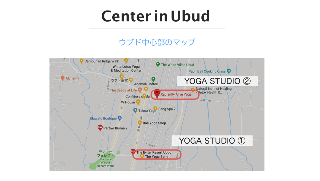 Yoga studio map in ubud